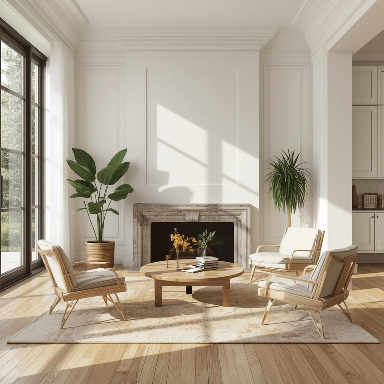 Round Rugs in Living Room final look