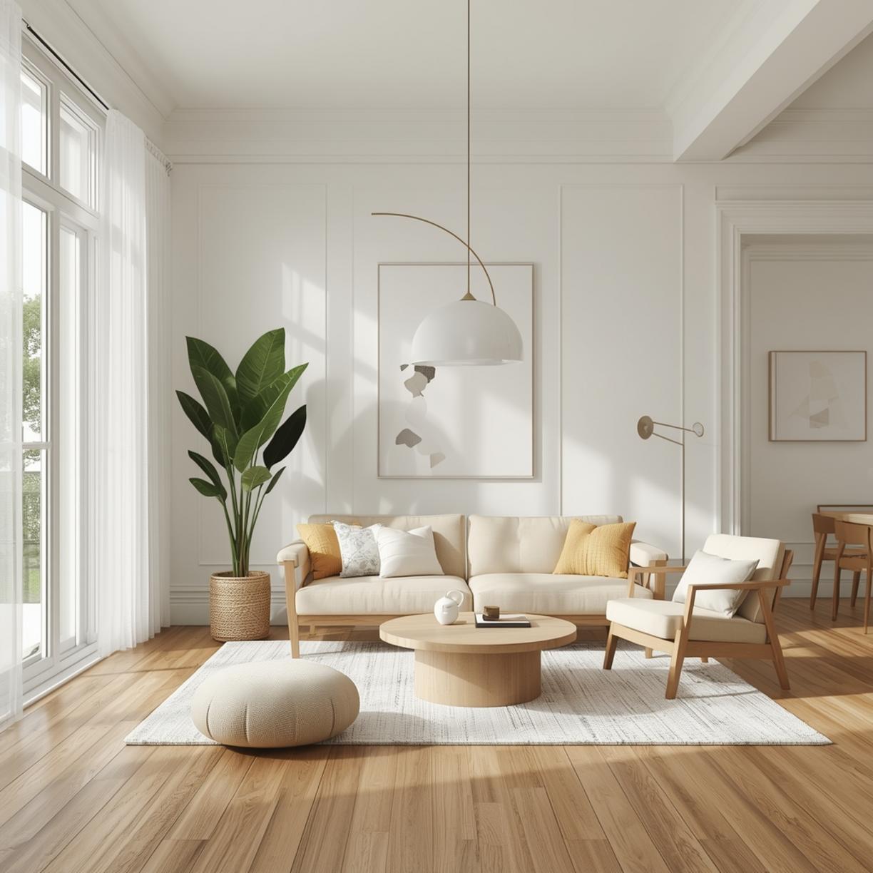 Square Floor Plan Living Room Design final look