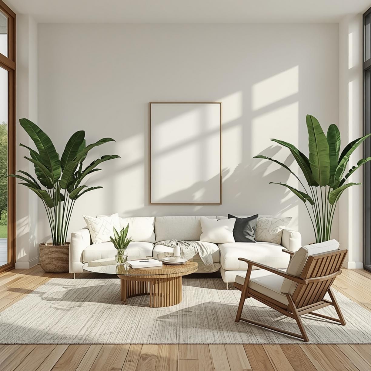 Blue Wall Art for Living Room final look