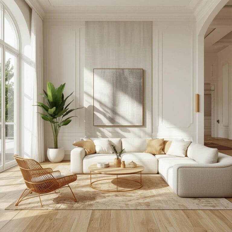 Living Room with Large Windows final look
