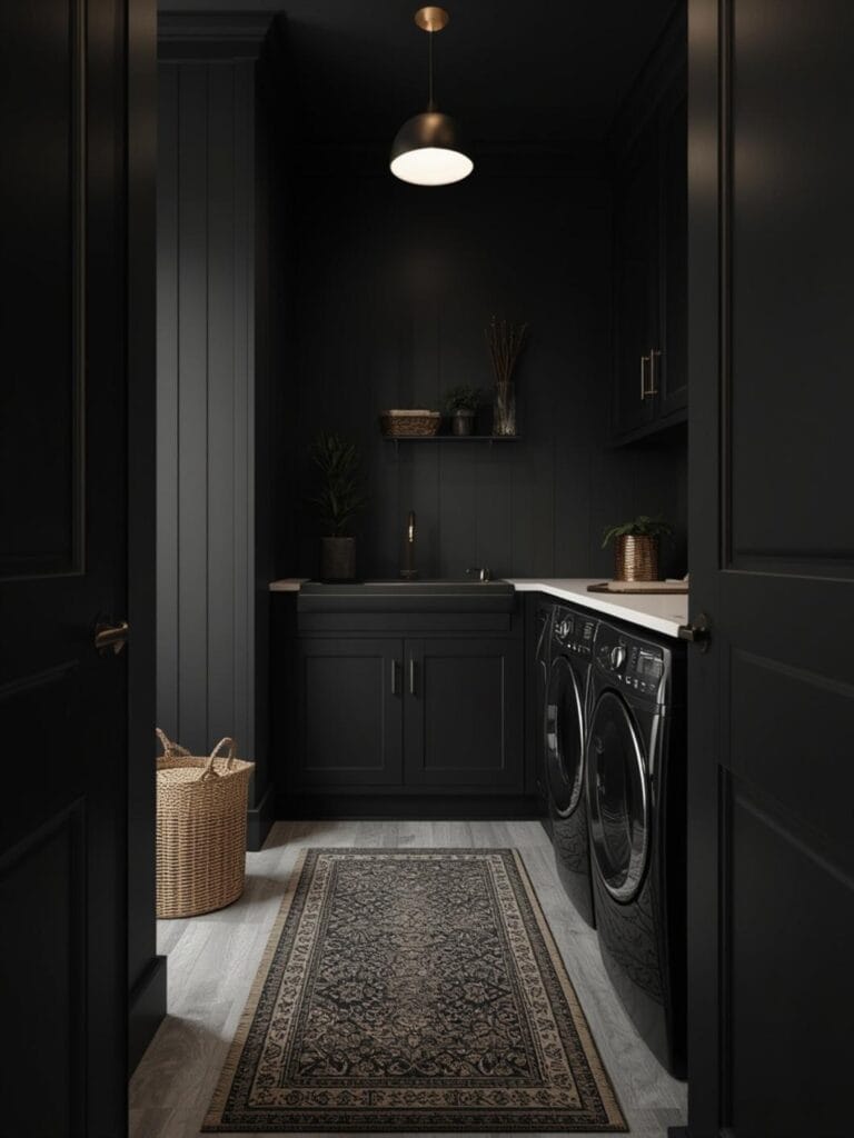 black laundry room ideas final look