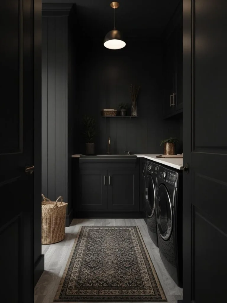black laundry room ideas final look