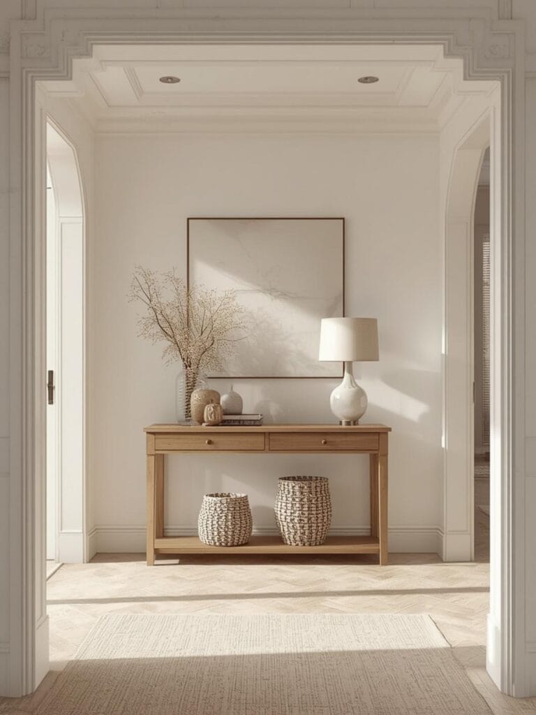 entryway table decor final look