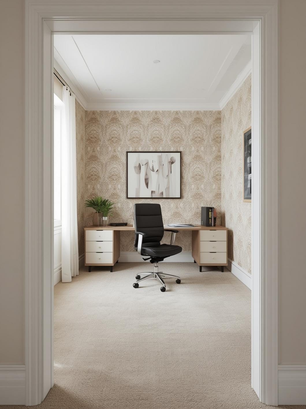 home office wallpaper ideas final look