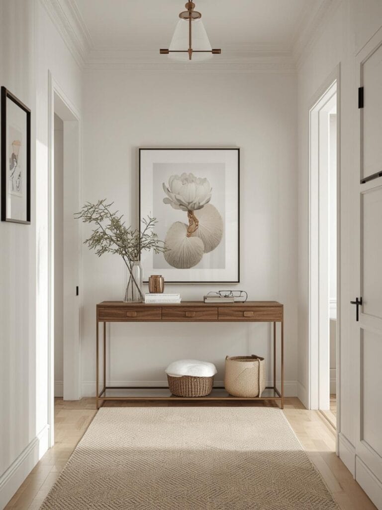 how to decorate entryway table final look