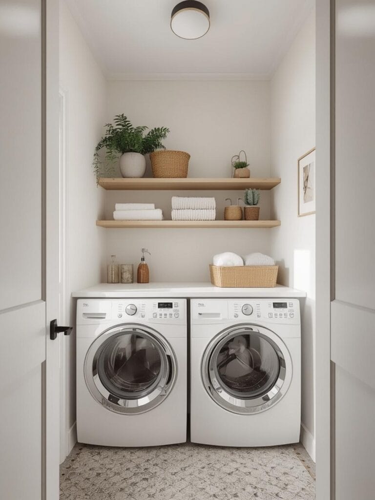 laundry room floating shelf ideas final look