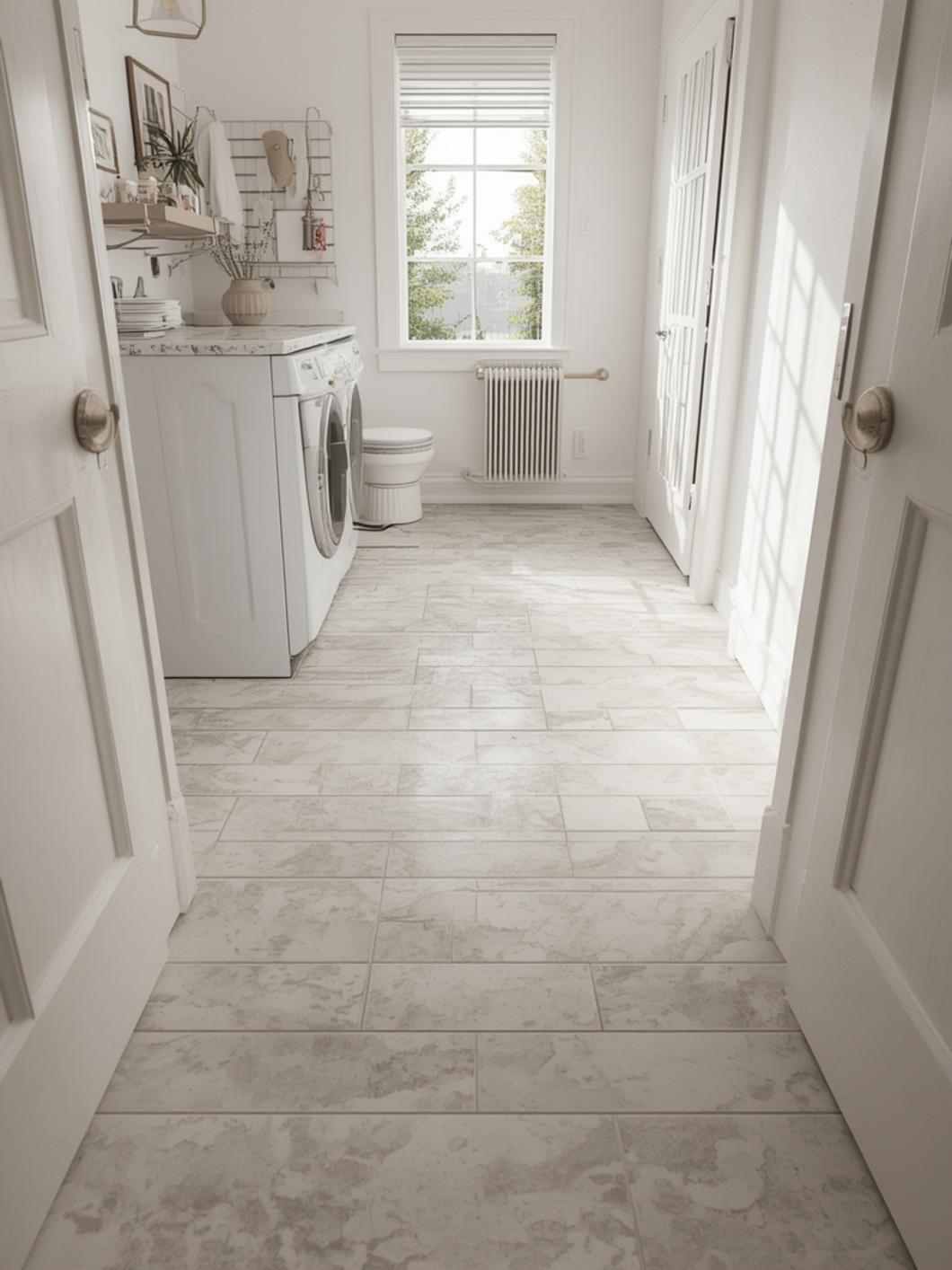 laundry room tile floor ideas final look
