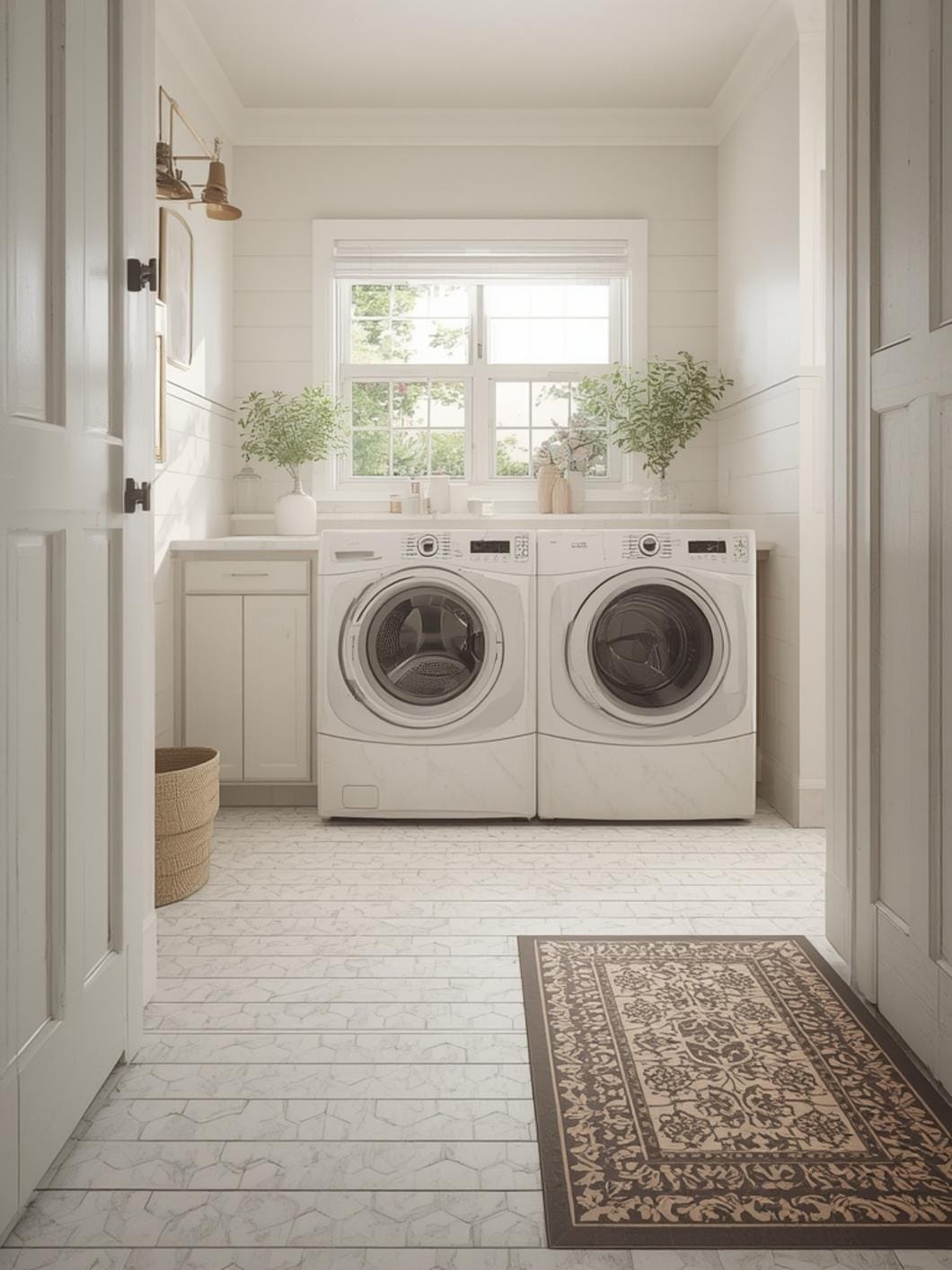 laundry room tile flooring ideas final look