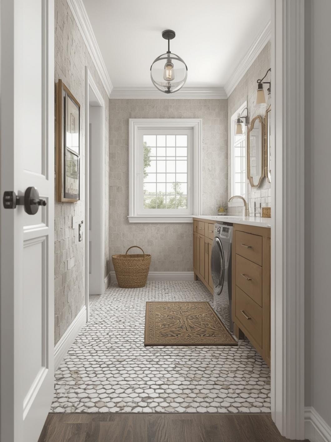 laundry room tile ideas final look