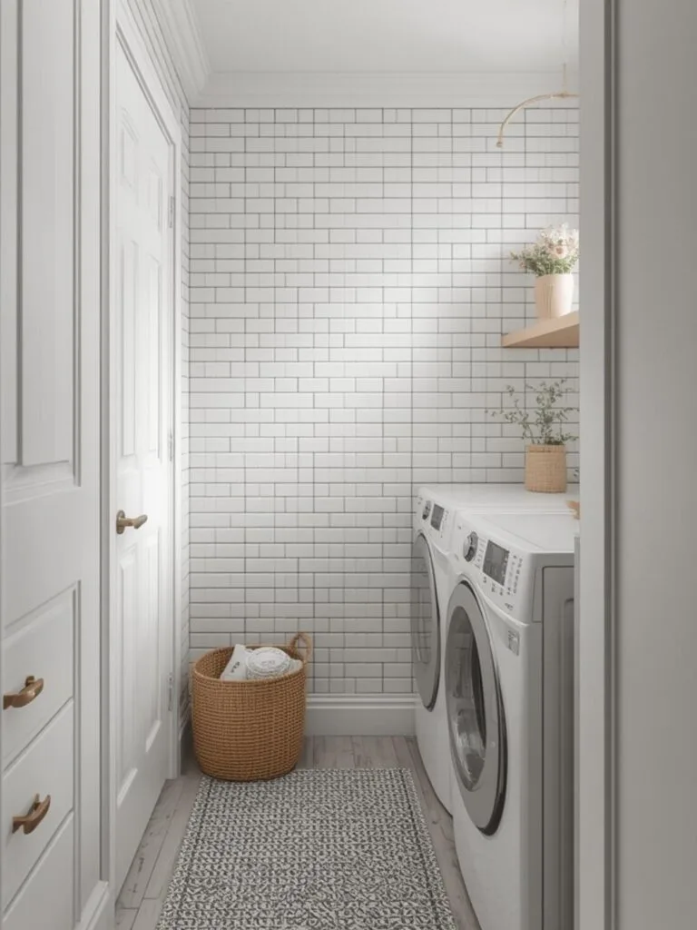 laundry room wall tile ideas final look