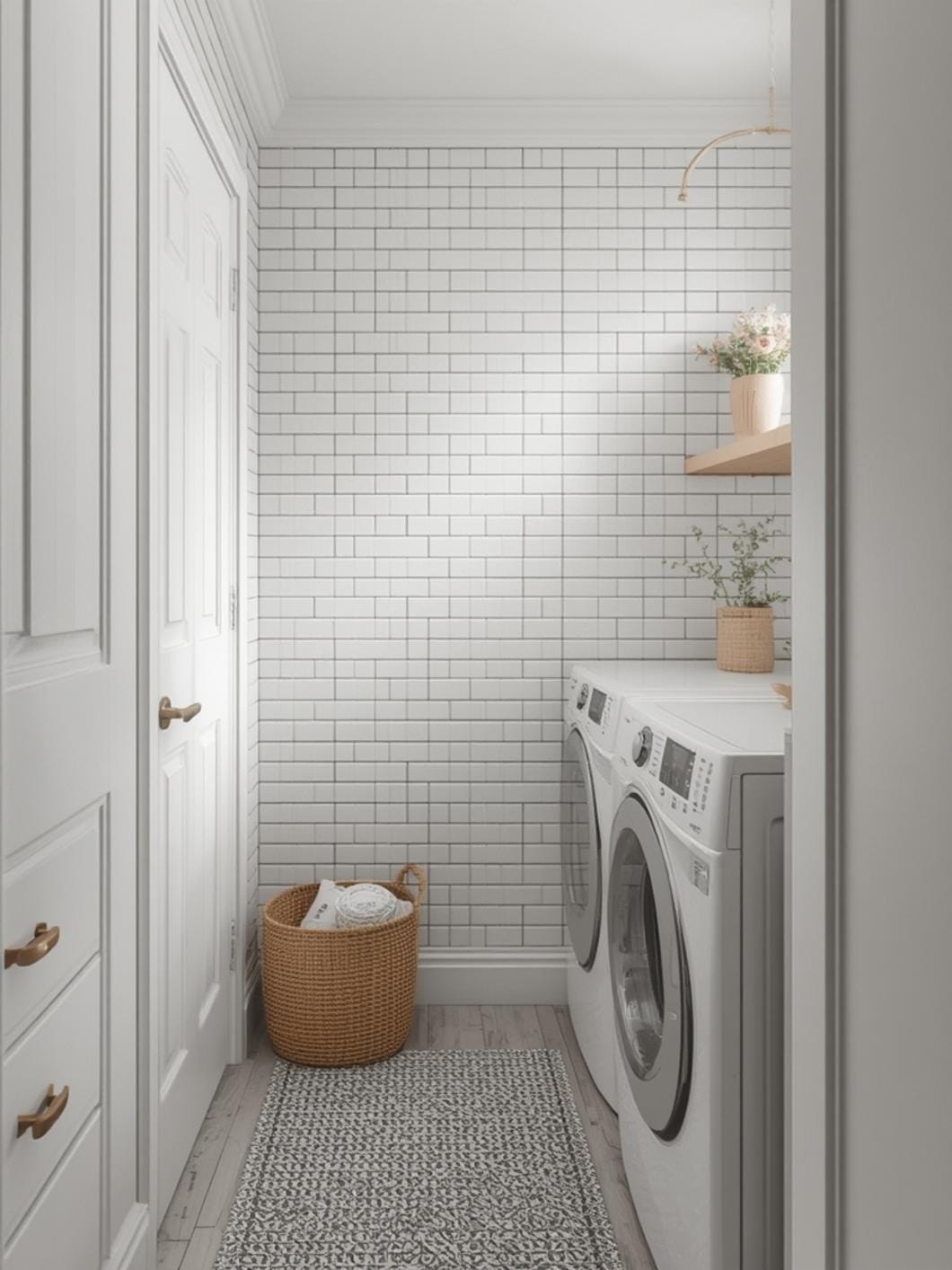 laundry room wall tile ideas final look