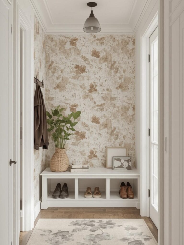 mudroom wallpaper ideas final look