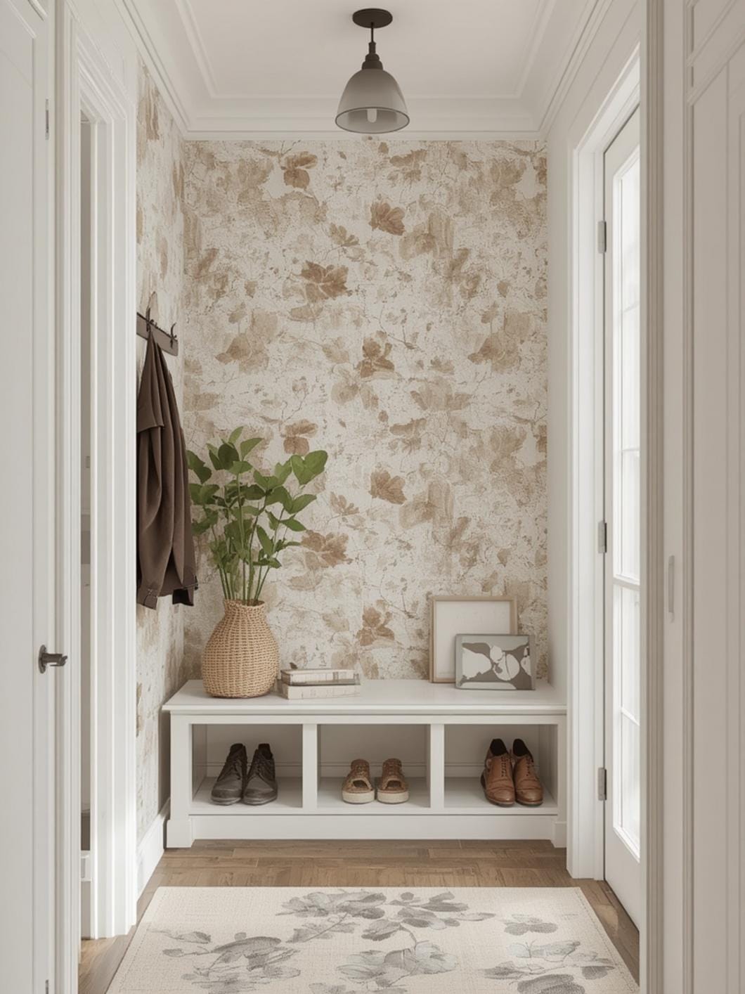 mudroom wallpaper ideas final look
