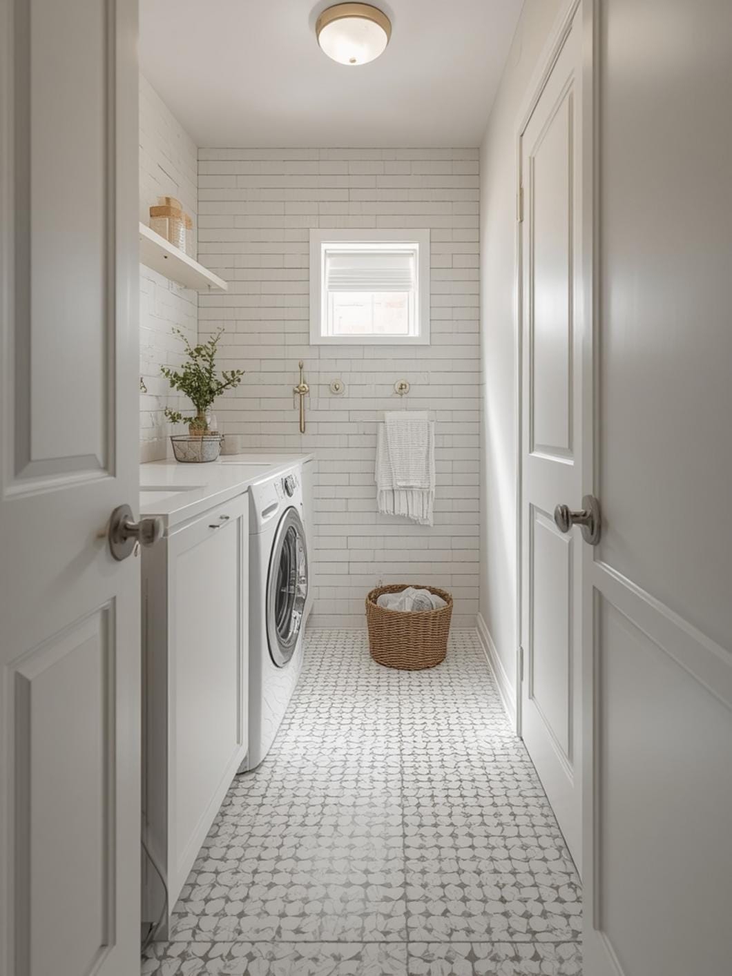 small laundry room tile ideas final look