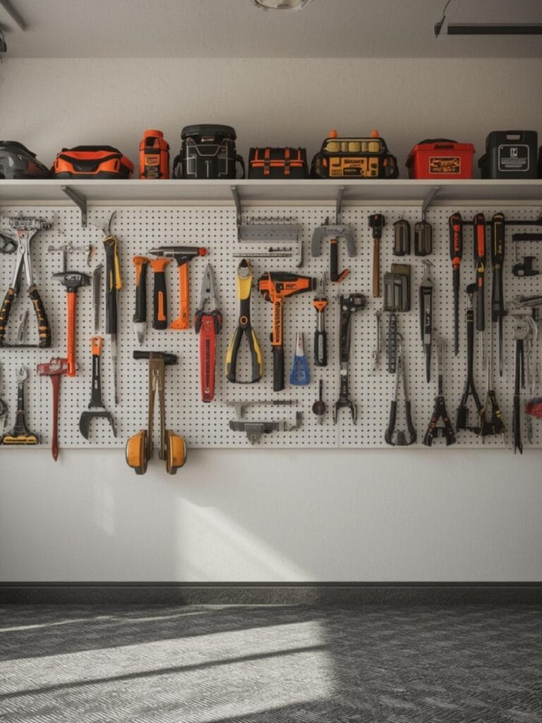 tool wall organizer garage final look