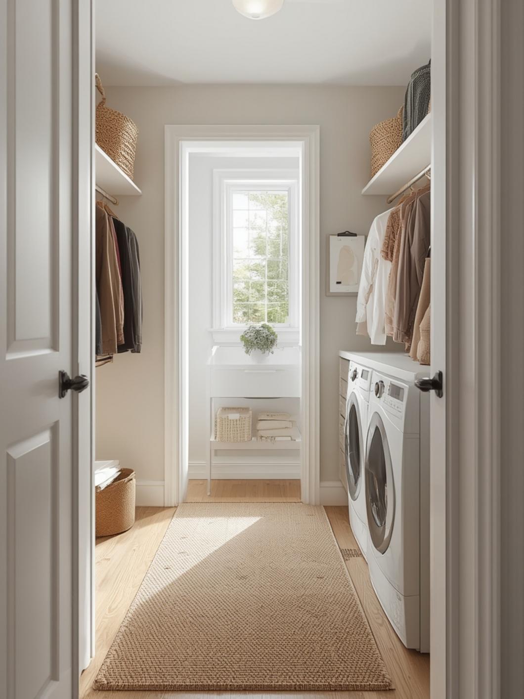 walk in closet laundry room ideas final look