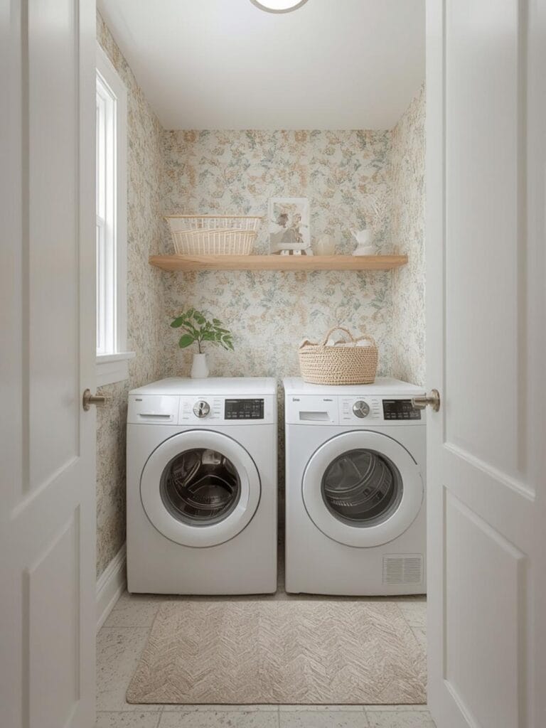 wallpaper for laundry room ideas final look