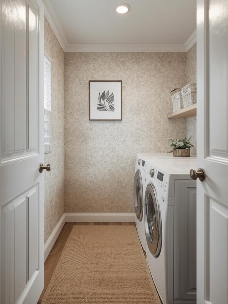 wallpaper laundry room ideas final look