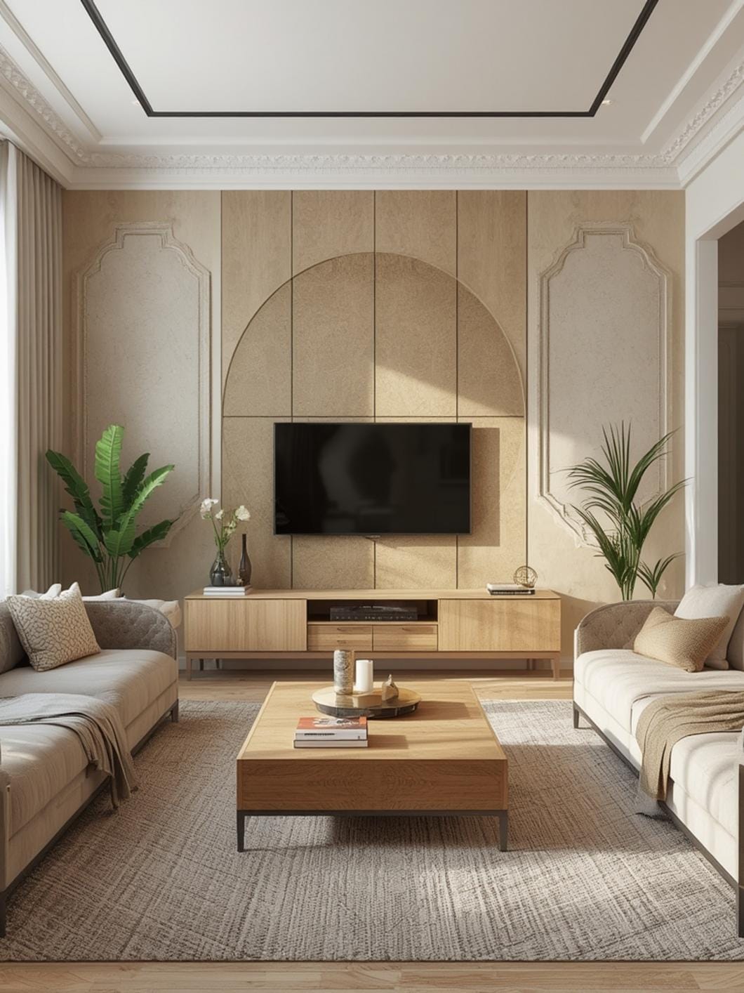 Living room accent wall ideas final look