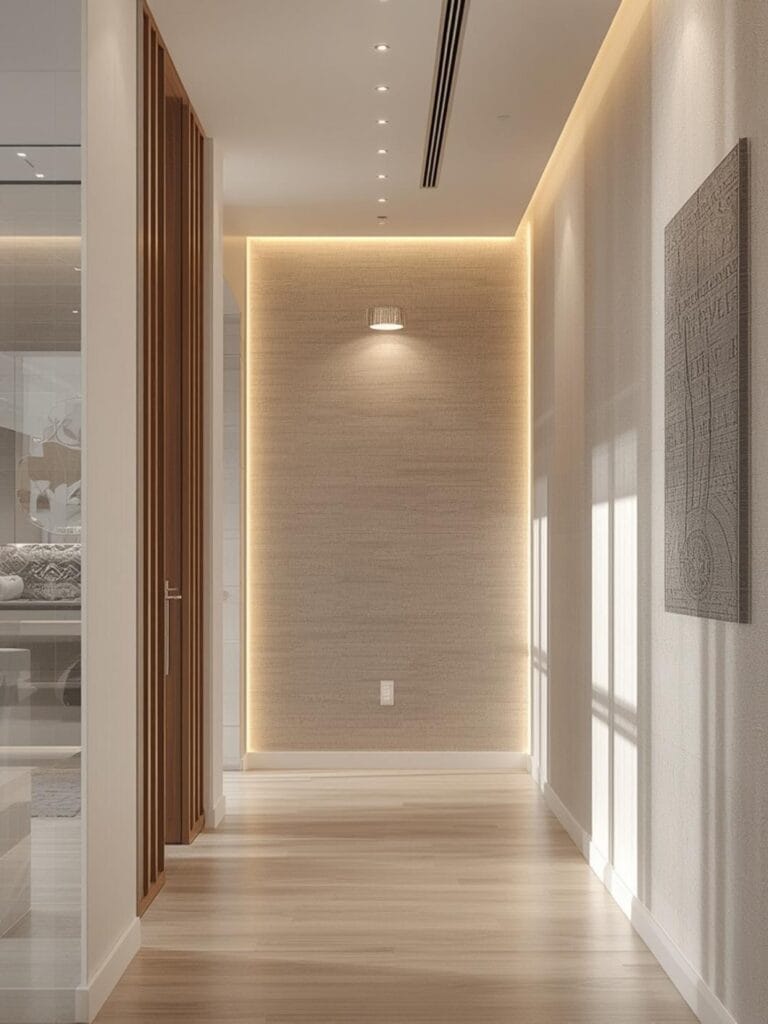 accent wall ideas with LED lights final look