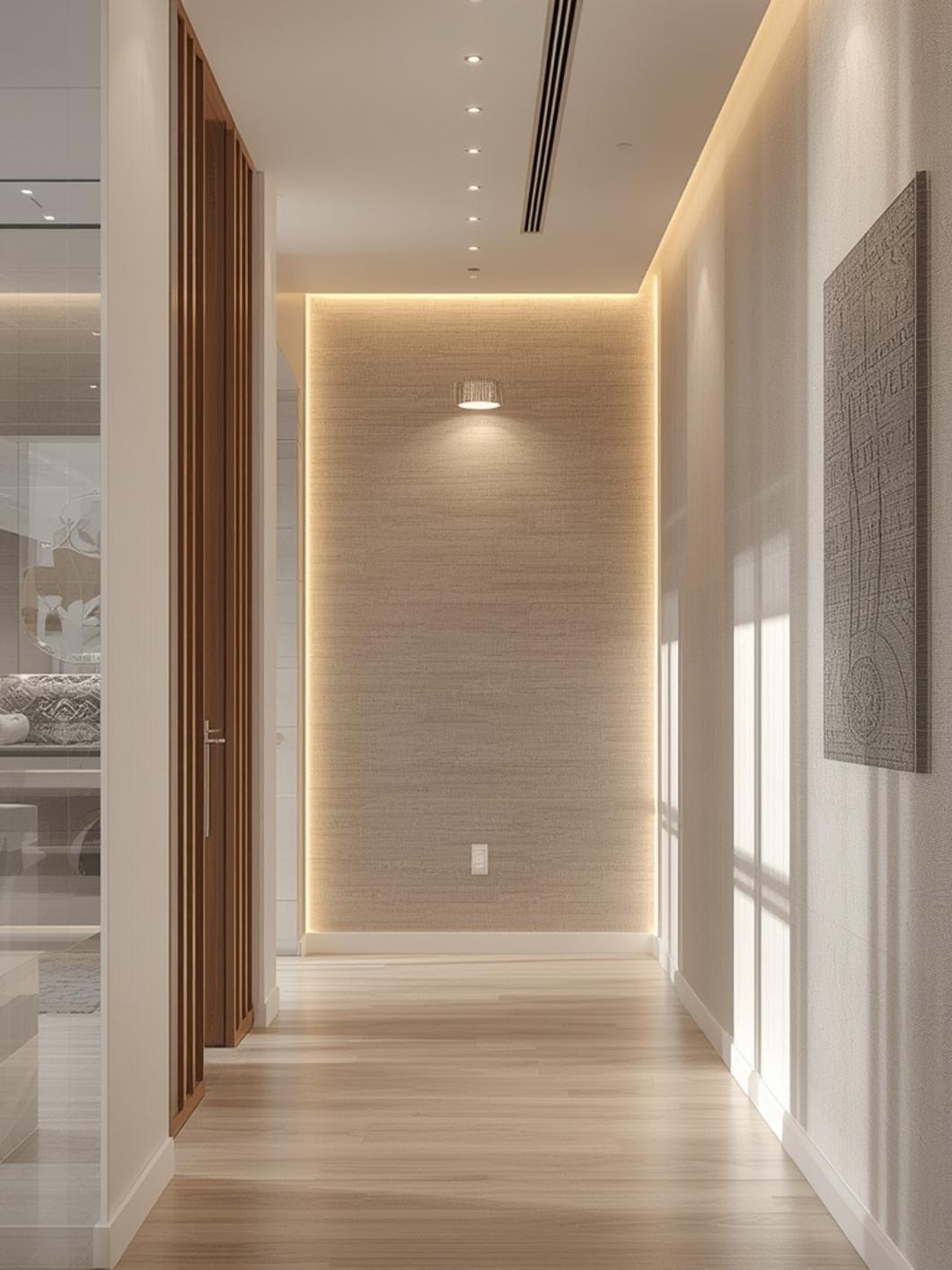 accent wall ideas with LED lights final look