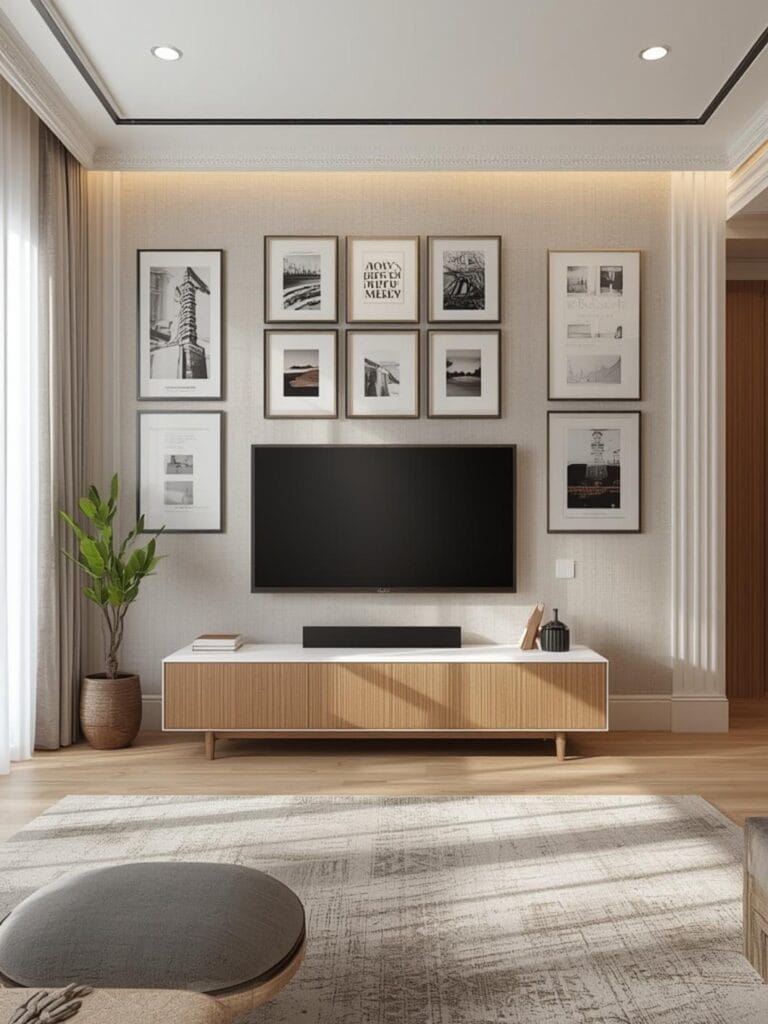 gallery wall ideas with tv final look