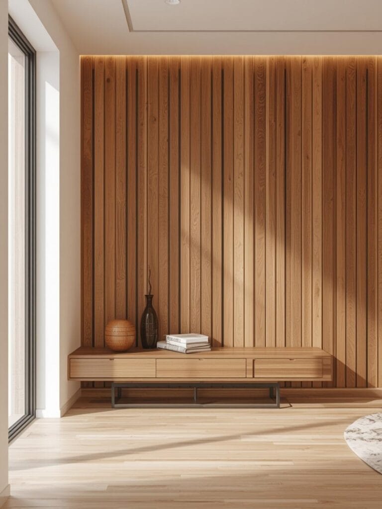 modern wood accent wall ideas final look