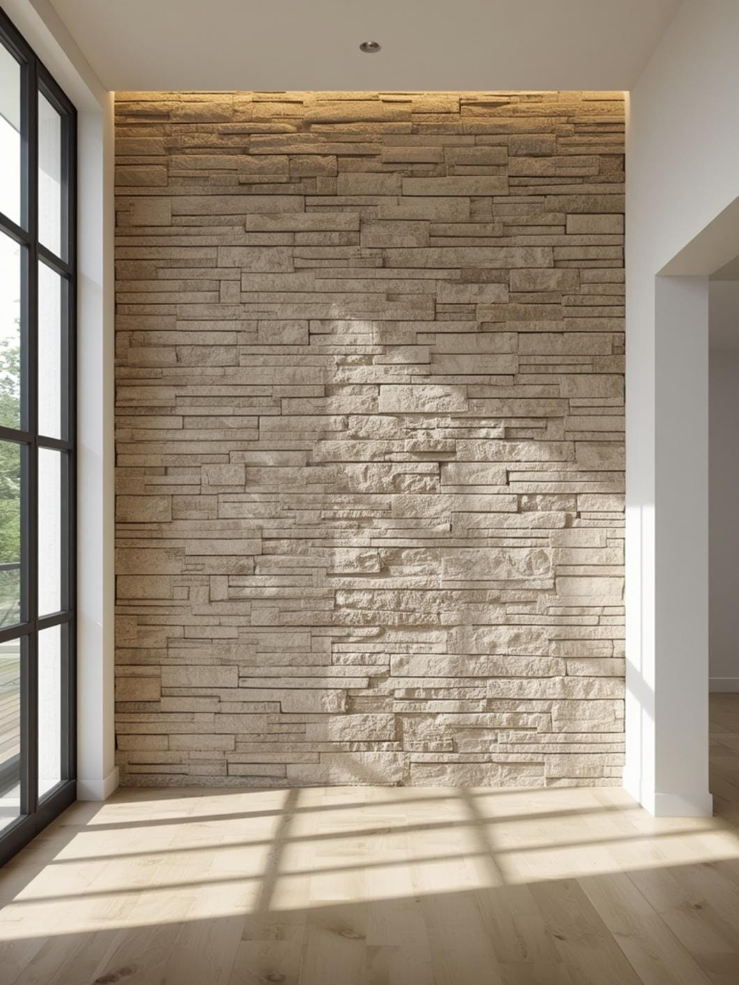 stone accent wall ideas final look
